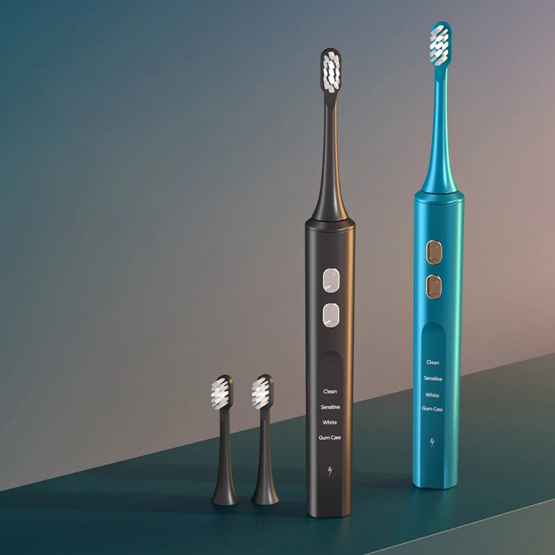 Electric Sonic Toothbrush Inductive Charging for Adults 4-gear Mode Ultrasonic Electronic Tooth Brushes 2 Replace Head Gift IPX7