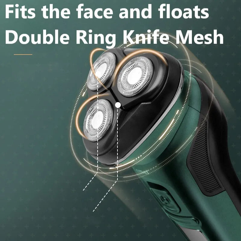 LCD Display IPX7 Waterproof Electric Shaver for Men Wet Dry Beard Electric Razor Facial Shaving Machine Rechargeable