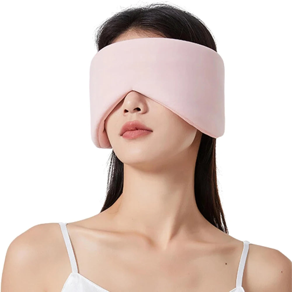 Adjustable Silk Sleep Mask for Total Blackout Unisex Full Size Large Blindfold for All Night Sleep Travel and Nap