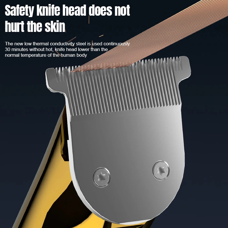 Hair Trimming Set Metal Body USB Charging Hair Clipper Deep Cleaning Intelligent Digital Display Shaver