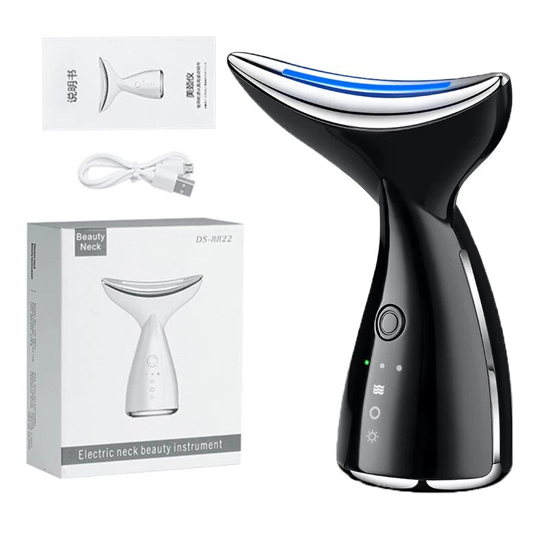 EMS Electric Neck Massager Microcurrent LED Photon Face Firming Rejuvenation Anti Wrinkle Thinng Double Chin Skin Care Device