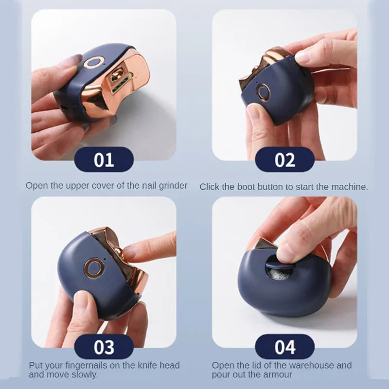 Portable Mini Electric Nail Clipper Polisher With Light Low Noise Nail Trimmer Manicure Tool For Kid Adult Electric Nail Cutter