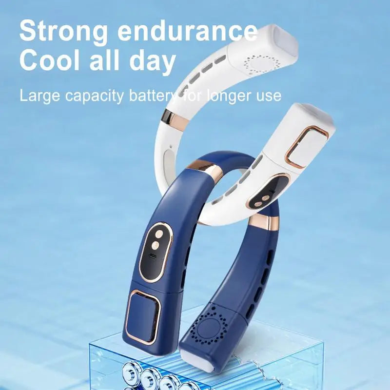 Portable Hanging Neck Fan 4000 MAh Battery Below 40 DB Rechargeable Outdoor Home Camping Mini Fan  Brushless Motor Neckband Fan