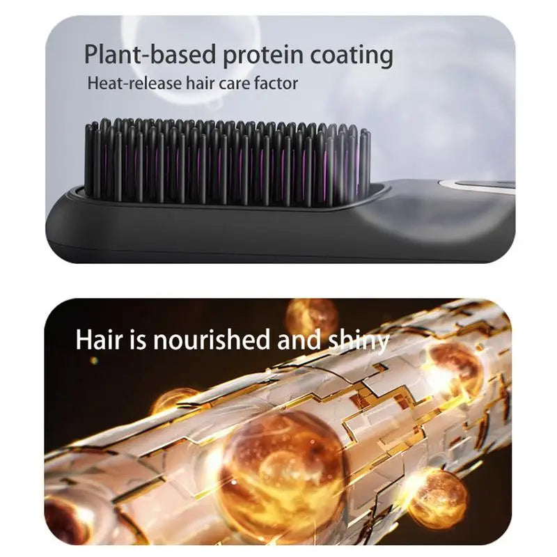 Heating Smoothing Brush Styling Straightening Smoothing Comb Hair Straightener Heat Pressing Combs For Women Girls Family