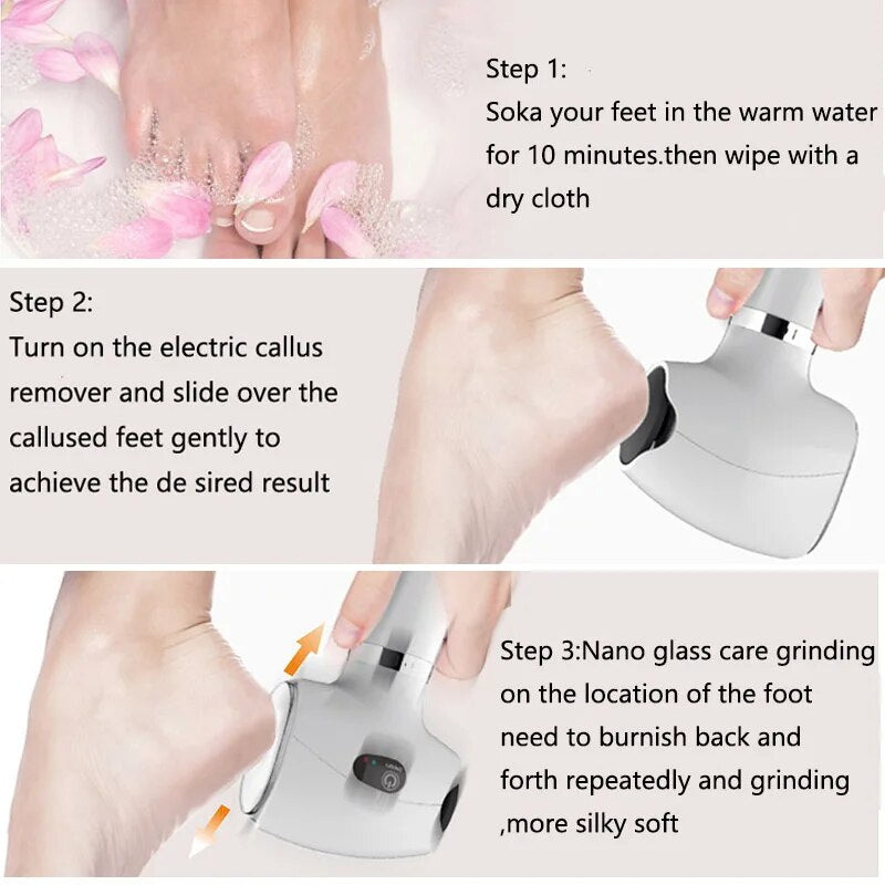 Pedicure Tools Skin Care Electric Foot File Dead Skin Callus Remover USB Foot Grinder Machine Foot Care Tool
