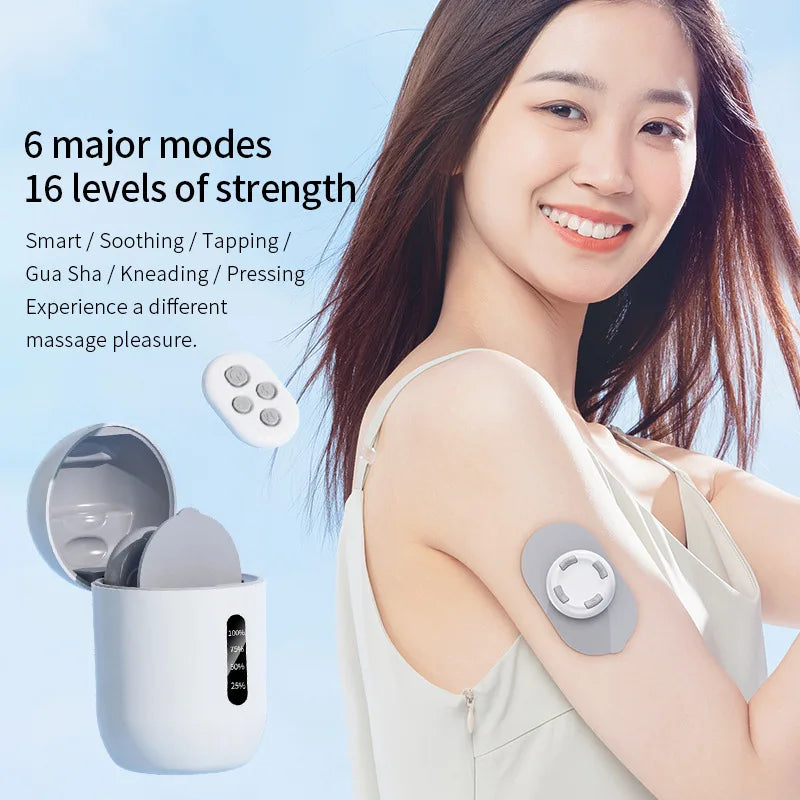 Cervical Massager with Remote Control Portable Pocket Massage Patch Pulse Back Waist and Leg Low-Frequency Impulse Massager