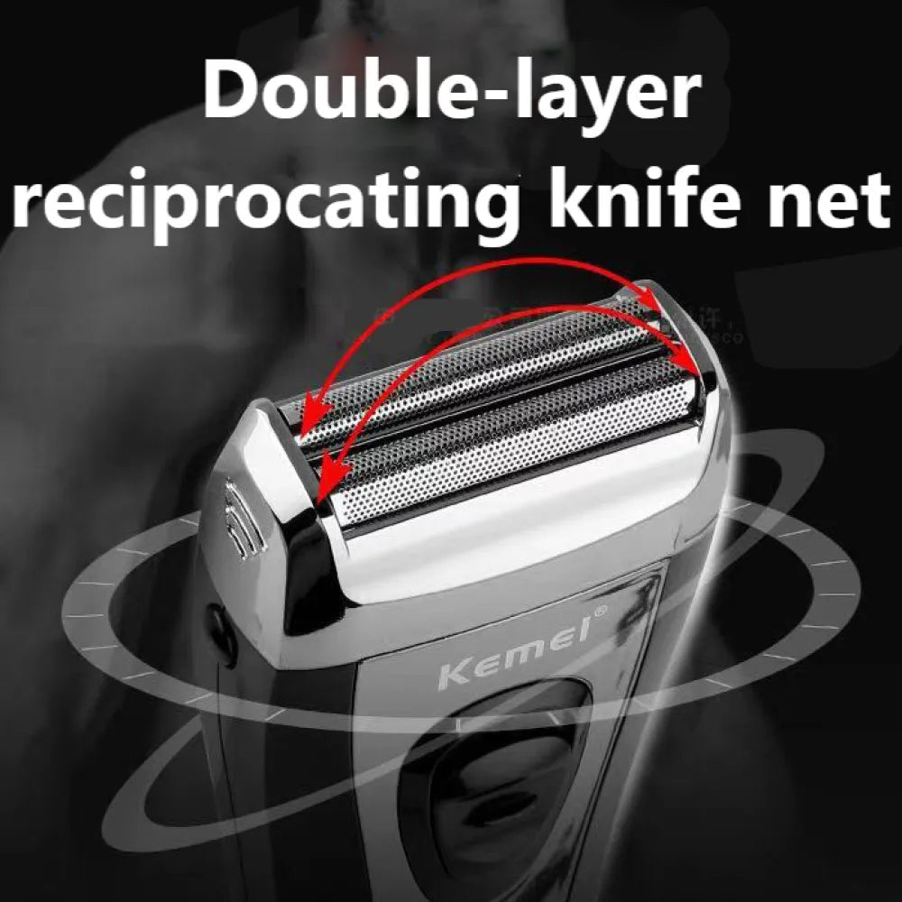 Powerful Rechargeable Shaver for Men Foil Electric Shaver Beard Head Shaving Electric Razor Facial USB with Extra Mesh