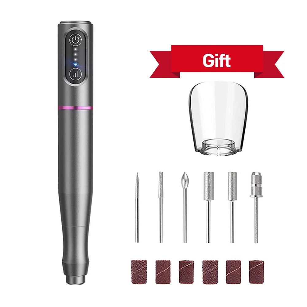 Electric Nail Drill Machine Professional Electric Nail File for Acrylic Gel Nails Efile Manicure for Grinding Polishing Trimming