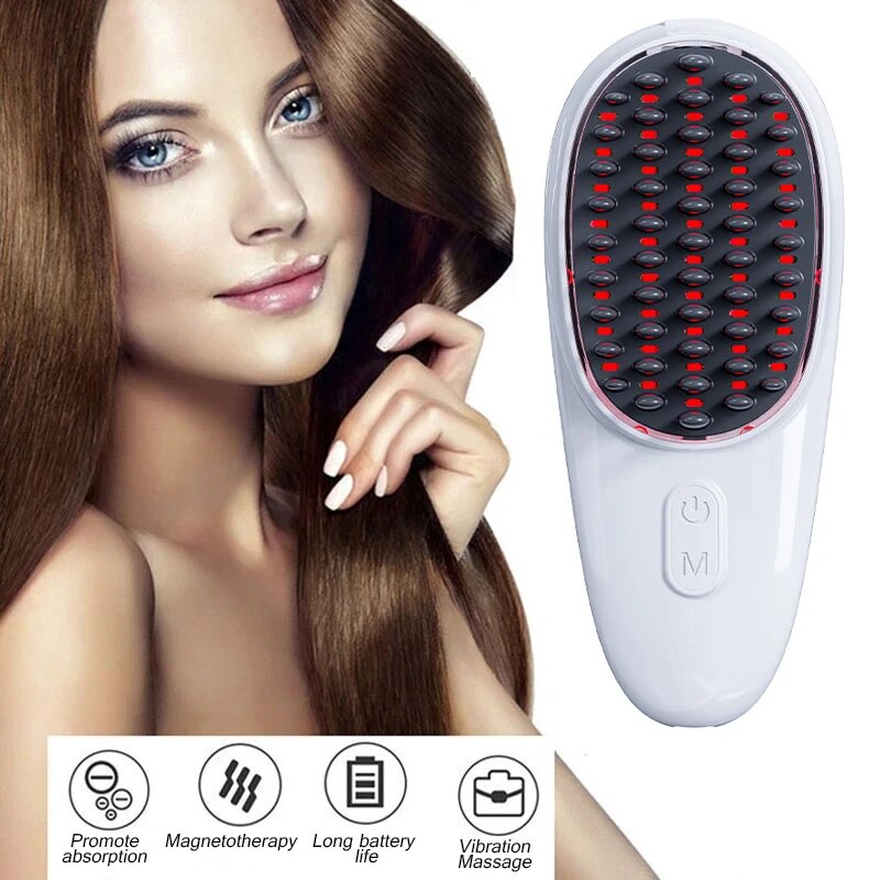LED Light Massage Comb Negative Ion Anti hair Loss Comb Electric  Hair Care Head Massage Brush