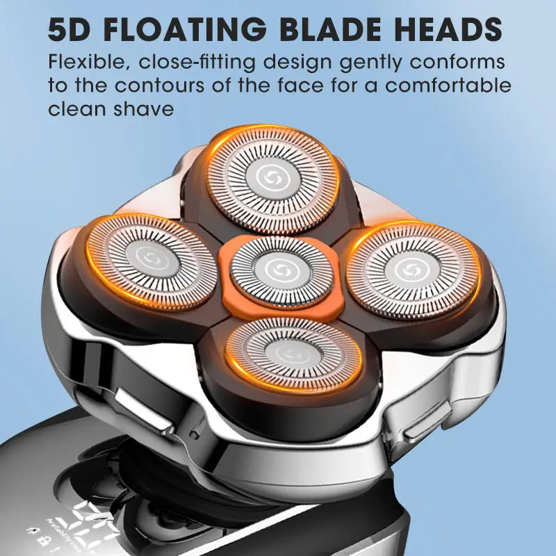 Head Shavers for Bald Men Shaver, 5 in 1 Electric Razor with Rechargeable Hair Clippers Nose Hair Trimmer Portable Travel Razor