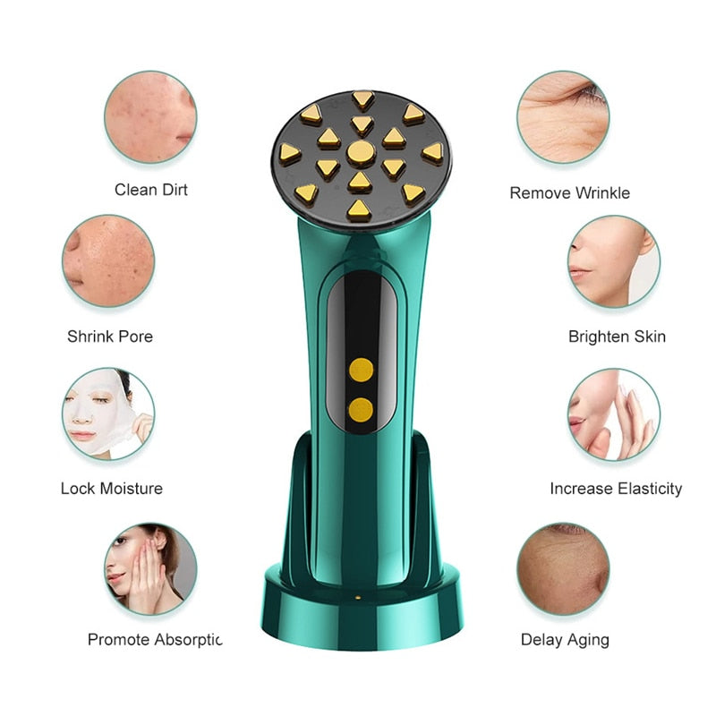 EMS Facial Massager LED Light Anti Aging Wrinkle Facial Beauty Apparatus Massager Face Lifting Tightening Skin Care Machine