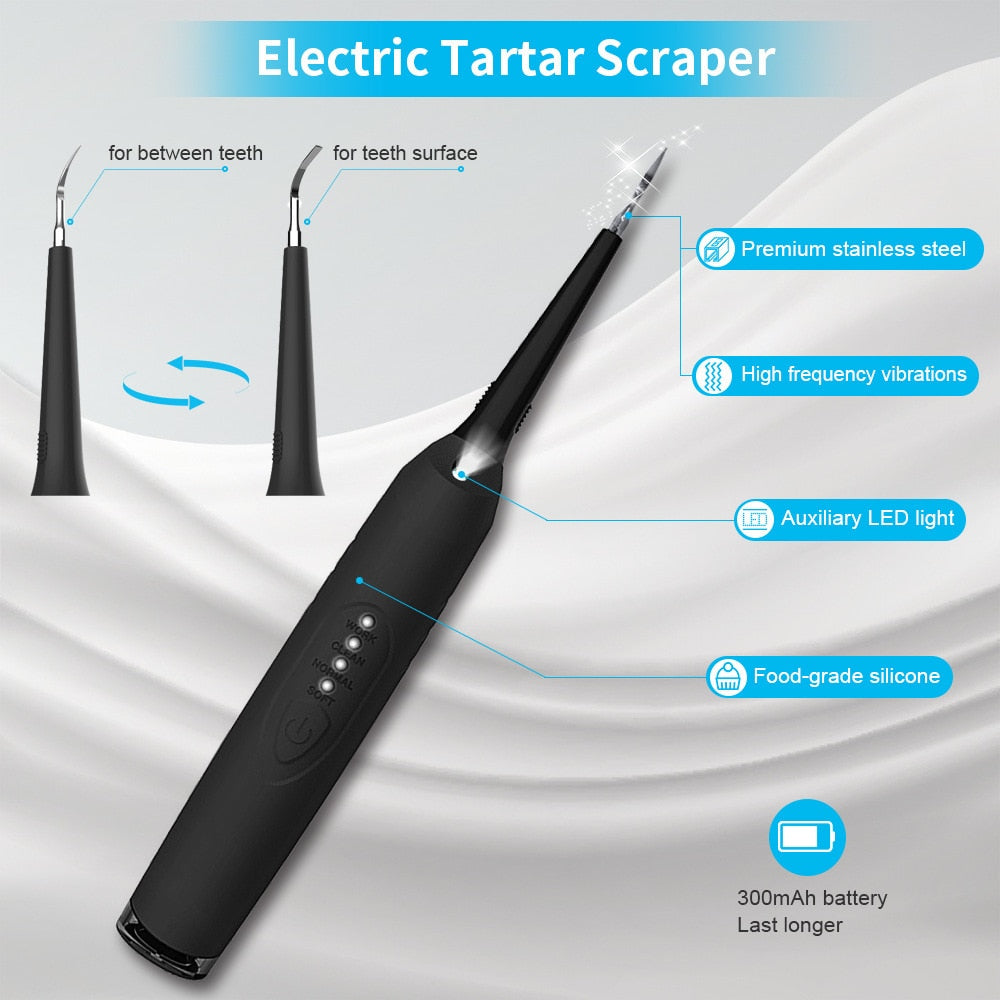 Electric Tooth Cleaner Sonic Dental Scaler LED Light Teeth Whitening Kit For Teeth Tartar Calculus Stains Remover Teeth Cleaning