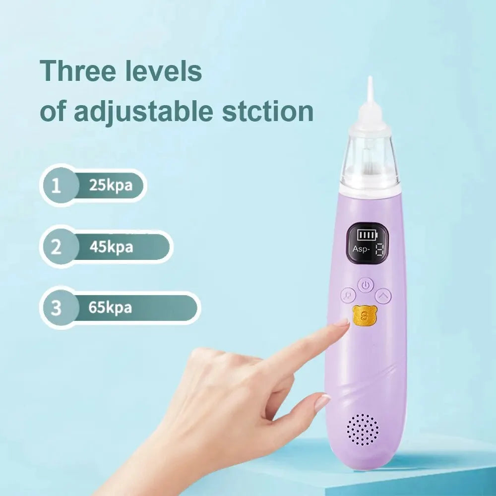 Kid Nose Cleaner Silicond Adjustable Suction Electric Kids Nasal Aspirator Health Convenient Low Noise 3 Suction Heads