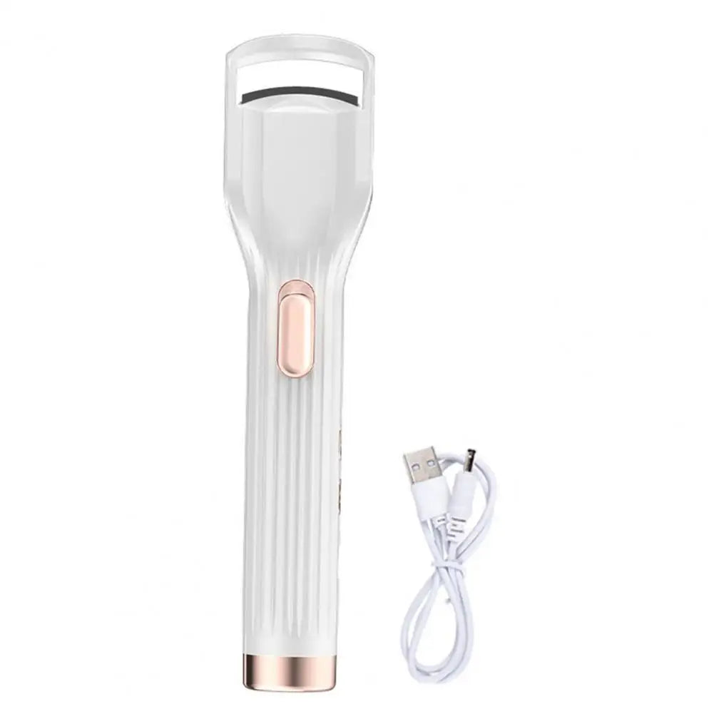 Pain-free Eyelash Curler Portable Electric Heated Eyelash Curler with Fan Usb Rechargeable 2-in-1 Multifunctional Tool for Quick