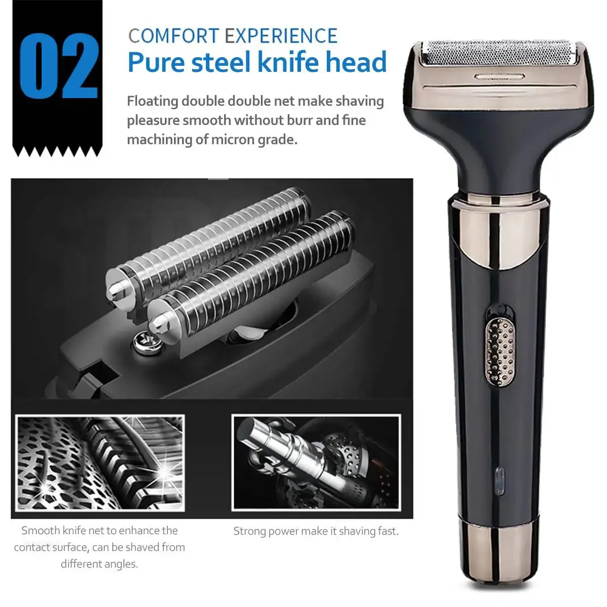 4-in-1 Multi-function Hair Trimmer Electric Hair Clipper Rechargeable Haircut Waterproof Wireless Shaver Beard Nose Ear
