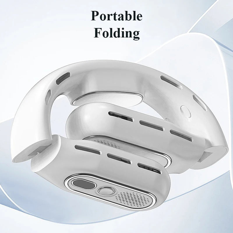 Portable Neck Fan Rechargeable Personal Fan 3 Speeds Adjustable Hands Free Bladeless Fan for Women Men Home Office Travel Sports