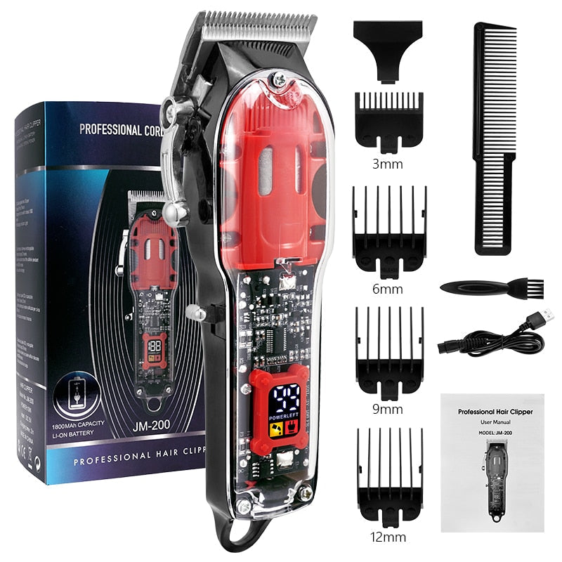 Electric Hair Clipper Hair Cutting Machine Wireless Trimmer  For Men Rechargeable Hair Cut Barber Professional Cordless Clipper