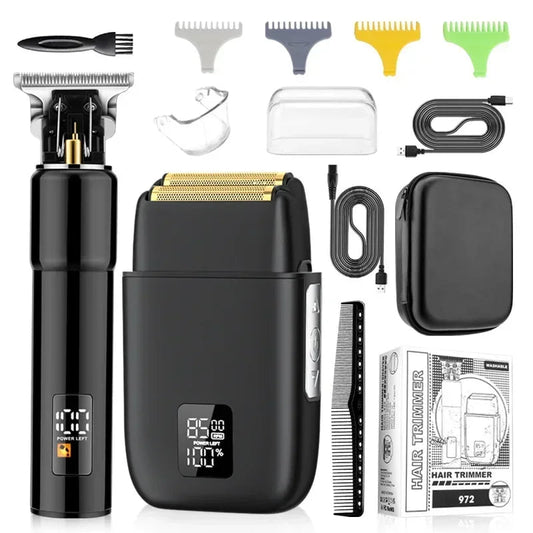 Men's Electric Shaver Multifunctional Whole Body Washing Hair Clipper Sets Digital Display Hairdresser Trimmer