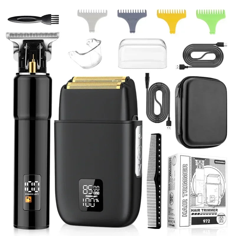 Men's Electric Shaver Multifunctional Whole Body Washing Hair Clipper Sets Digital Display Hairdresser Trimmer