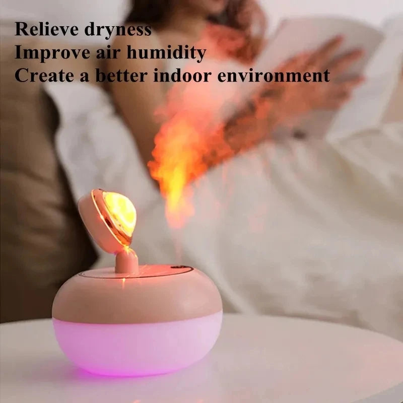 300ML Wireless Air Humidifier USB Portable Small Moisturizing Sprayer Silent Home Air Freshener with Sunset Lights