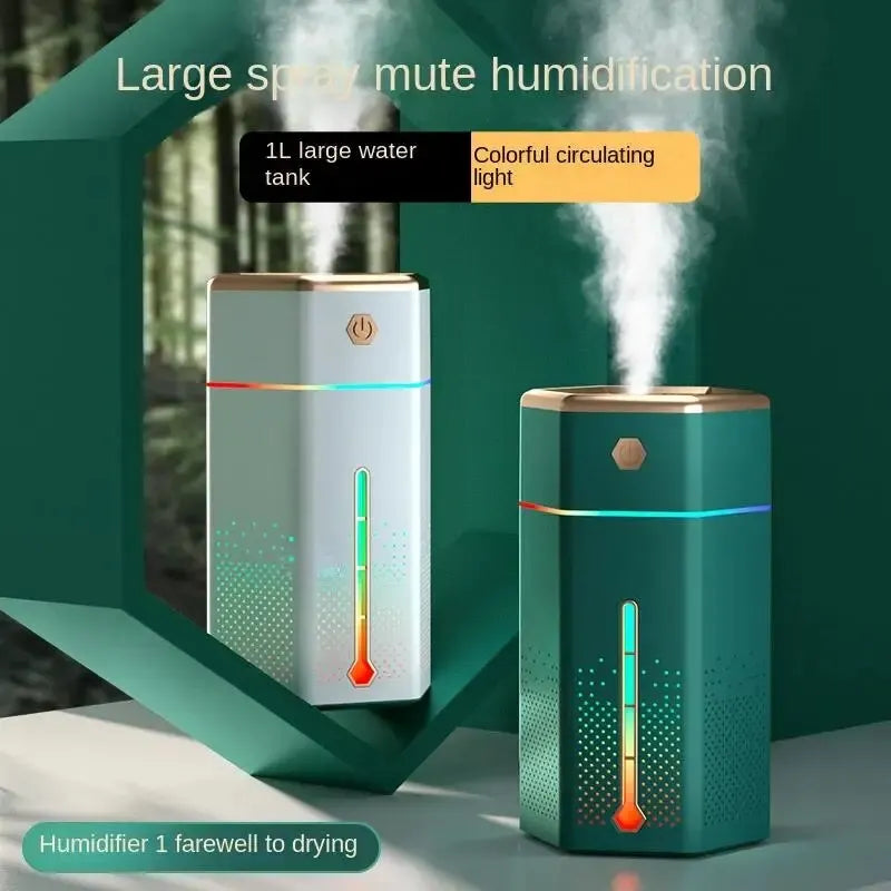 Nightlight Colorful Atmosphere Light Humidifier Usb Home Desktop Portable Atomizer 1L Water Refill Device Aroma treatment Gifts