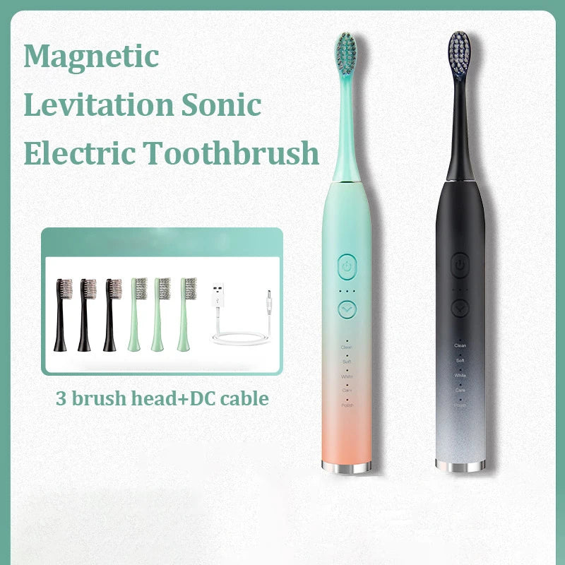 Student Party Ultrasonic Electric Toothbrush Adult USB Rechargeable 7 Level Waterproof Multi-Position Brush Head