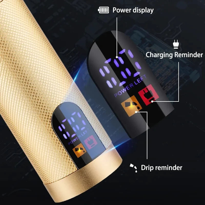 Cordless Professional Trimmer All Metal Body Low Noise Electric Hair Clipper 2 in 1 Set with Travel Bag for Men