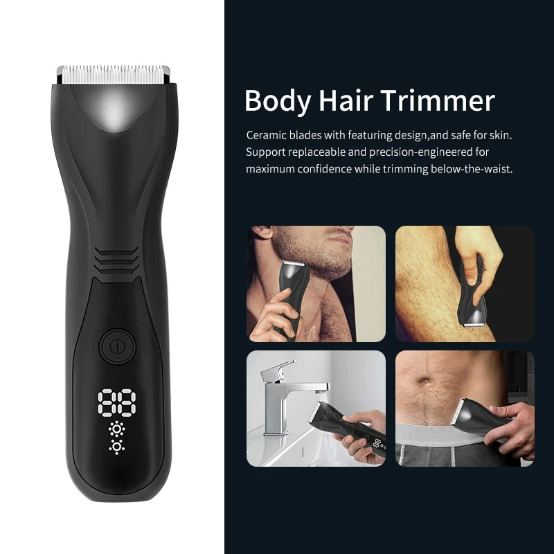 Rechargeable LED Display Hair Clipper Hair Trimmer For Men Shaver Hair Cutting Machine Barber Accessories Cut Machine Beard