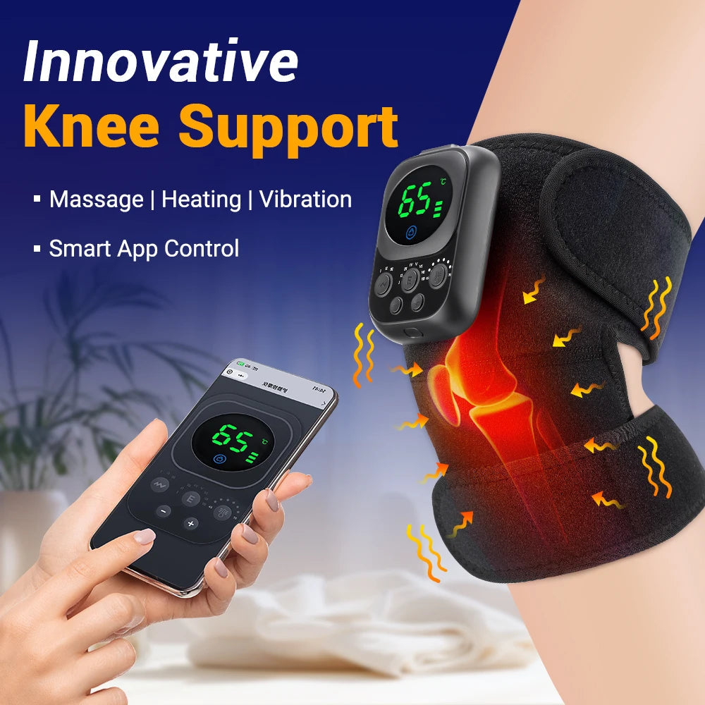 Electric Heating Vibration Knee Pad 360° Wrap Knee Joint Support Brace Thermal Shoulder Elbow Strap with Detachable Control