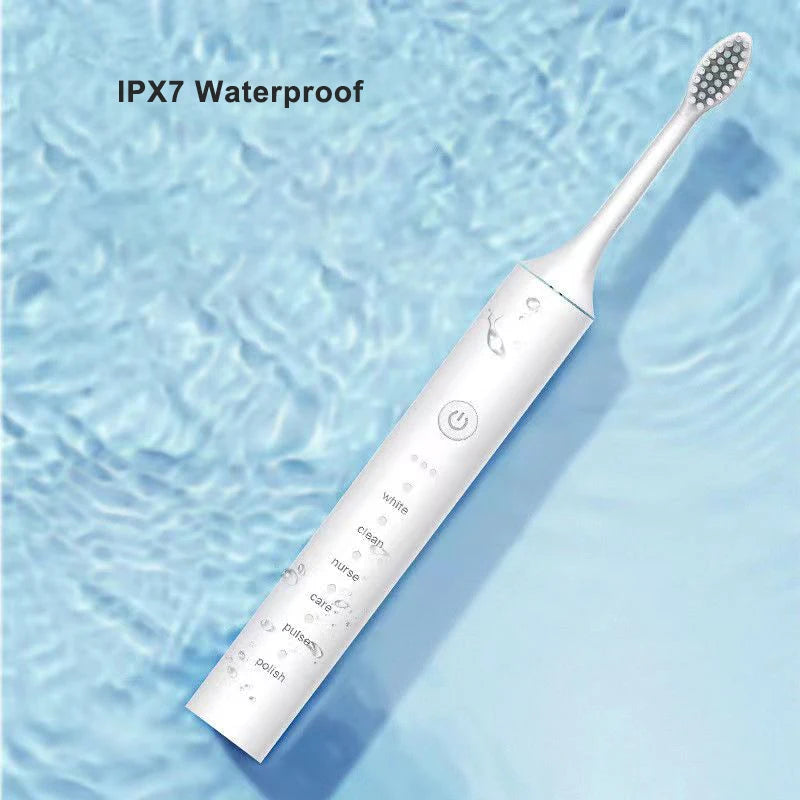 Ultrasonic Sonic Electric Toothbrush Rechargeable for Adults 6Mode Automatic Tooth Brush Teeth Whitening with 4 Replacement Head