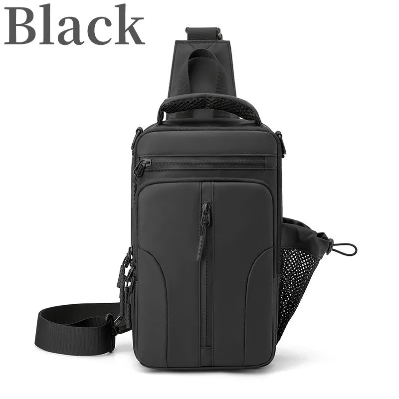 Fashion Men's Chest Bag Shoulder Backpack Waterproof Sling Cross Body Satchel Travel Bags with USB Charging Port Gifts