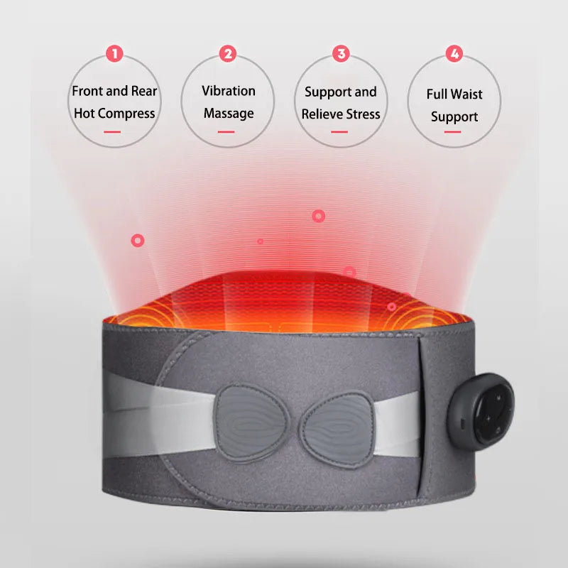 Electric Waist Massager Infrared Heating Vibration For Back Abdomen Pain Relief Hot Compress Massage Support Belt