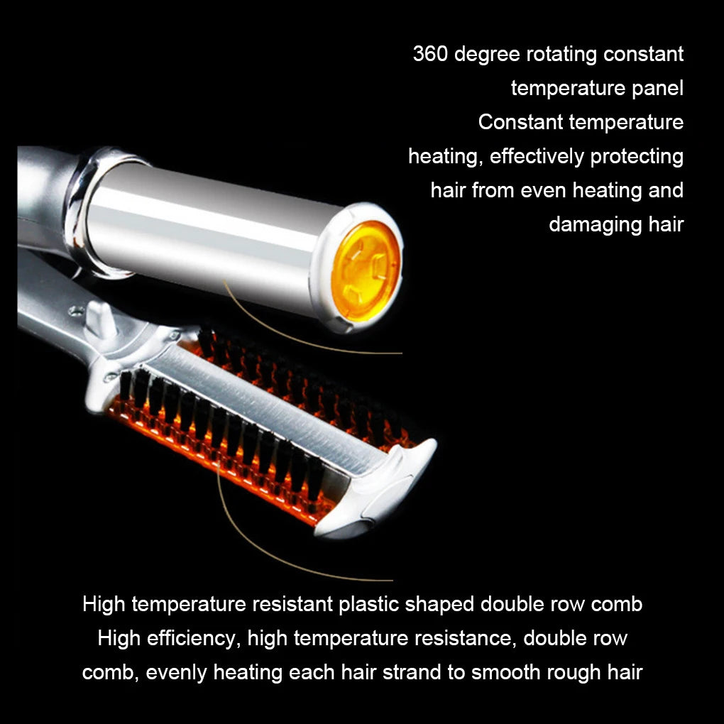 Hair Curling Iron Rotating Hair Curler 2 In 1 Hair Curler Straightener Brush Smoothing Hair Iron Electric Hairbrush