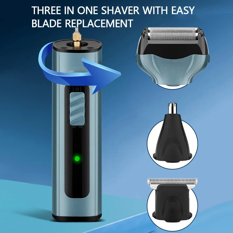Multifunctional 3 In 1 Electric Foil Shaver Rechargeable Cordless Hair Clipper Beard Nose Hair Trimmer Razor Grooming Kit