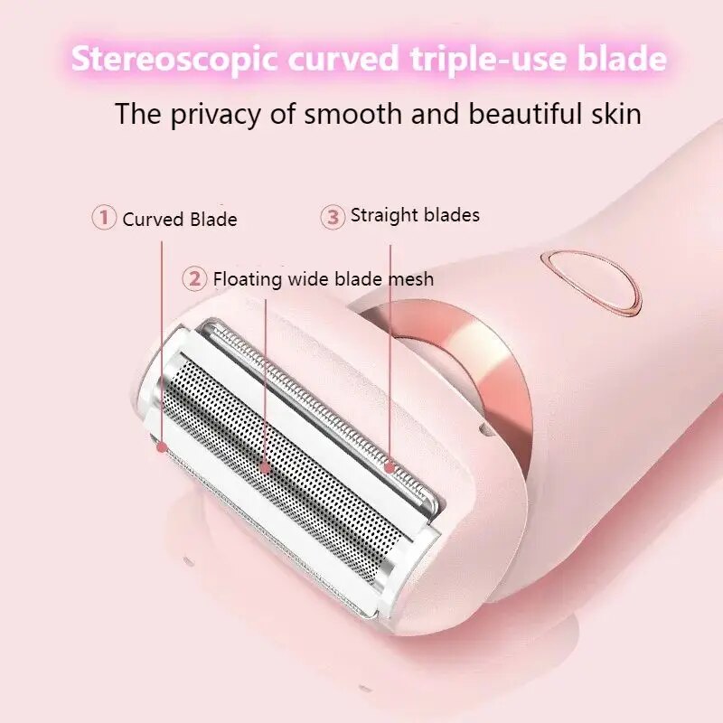 2 In 1 USB Electric Epilator Hair Removal Device Shaver for Women Waterproof Replaceable Blade Bikini Razor Lady Body Shaver