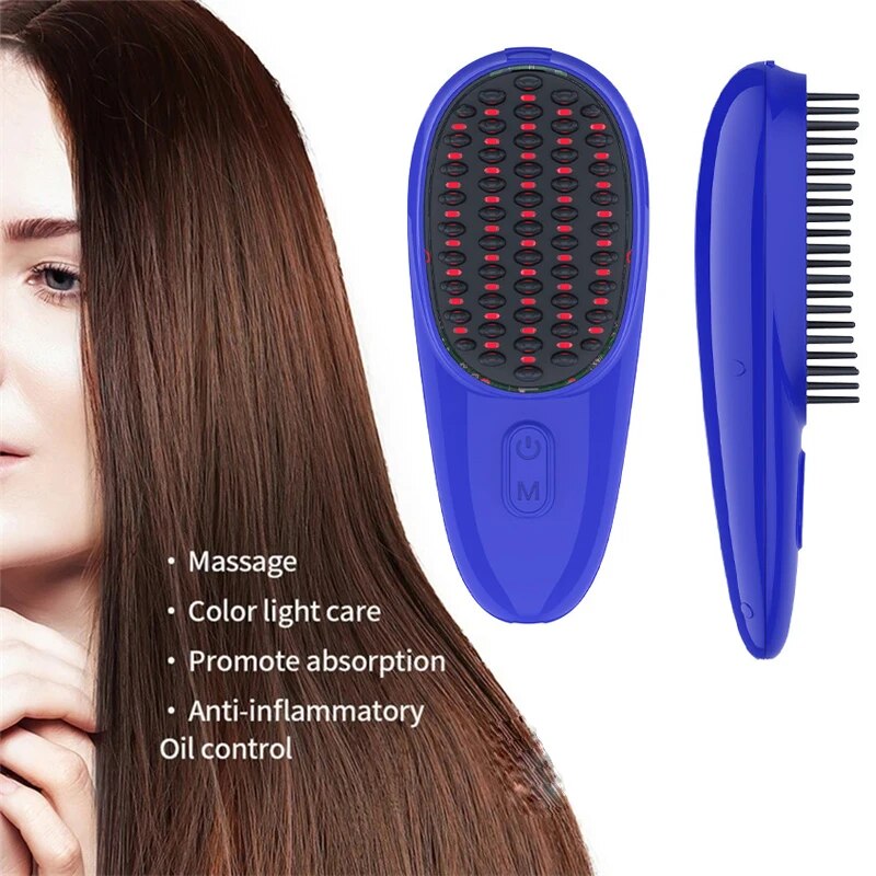 LED Light Massage Comb Negative Ion Anti hair Loss Comb Electric  Hair Care Head Massage Brush