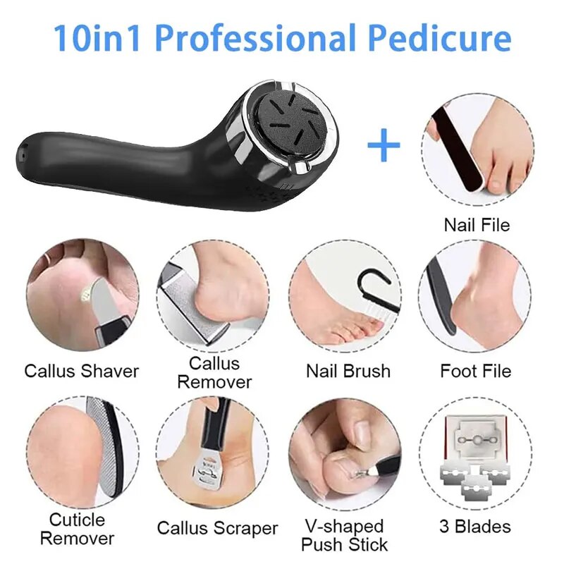 Electric Callus Remover for Feet Rechargeable Waterproof Foot Scrubber with Vacuum Electronic Foot File Pedicure Set with Head