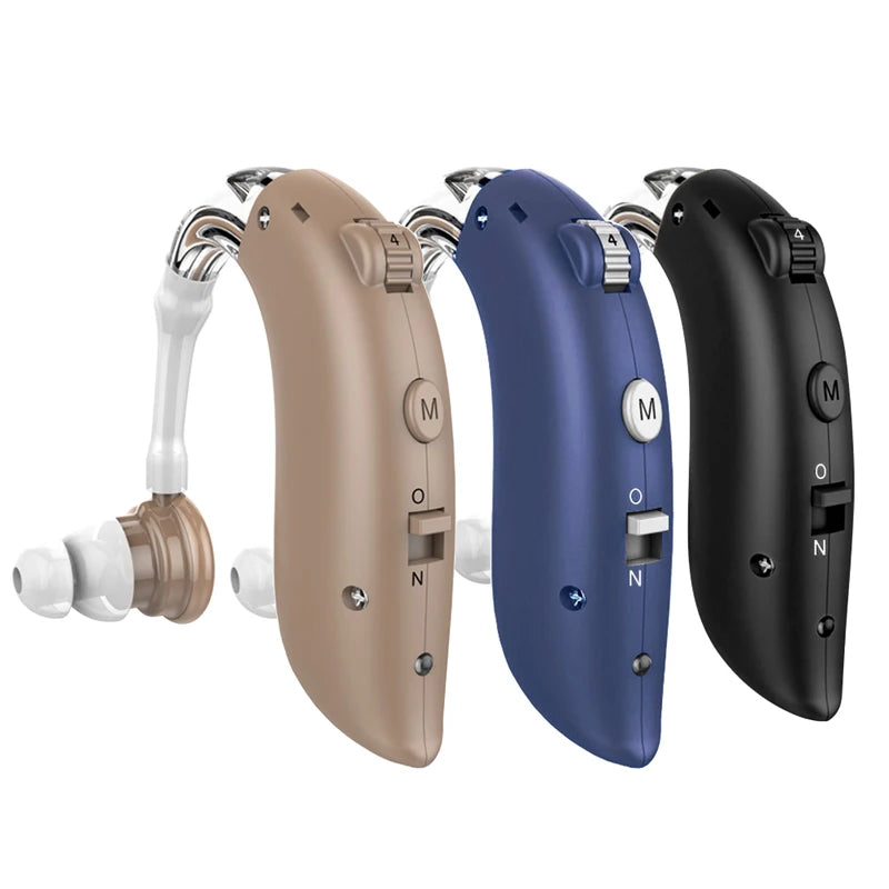 Rechargeable USB Hearing Aid Behind the Ear Sound Amplifier Elderly Noise Cancelling Deaf Care
