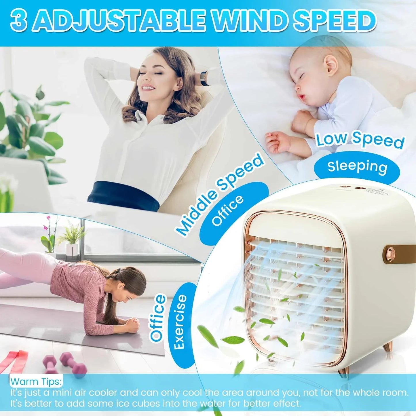 Portable Mini Air Conditioner USB Air Cooler Fan Water Cooling Fan Air Conditioning Mobile Air Conditioner For Home Office Cars