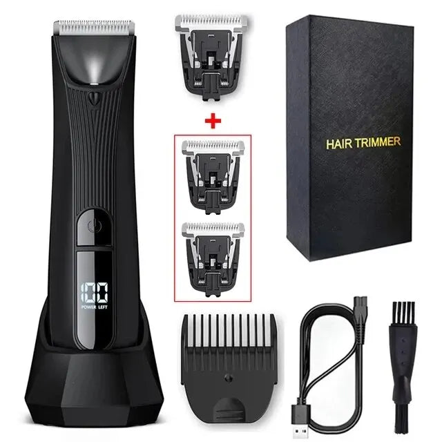 Shaver for Sensitive Areas Body Trimmer For Men Painless Epilator Rechargeable Shaver For IPX7 Electric Body Hair Trimmer