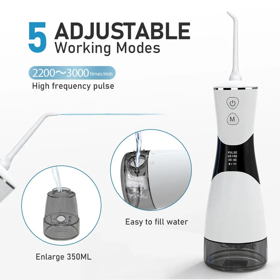 Oral Irrigator Protable Water Flosser for Teeth Whitening Dental Water Jet Pick Mouth Washing Machine Pulse Cleaner Waterproof
