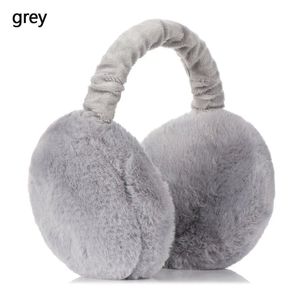 Fashion Autumn Winter Earmuffs Women Men Ear Warmer Plush Solid Color Adjustable Foldable Ear Muffs Earflap Earmuffs