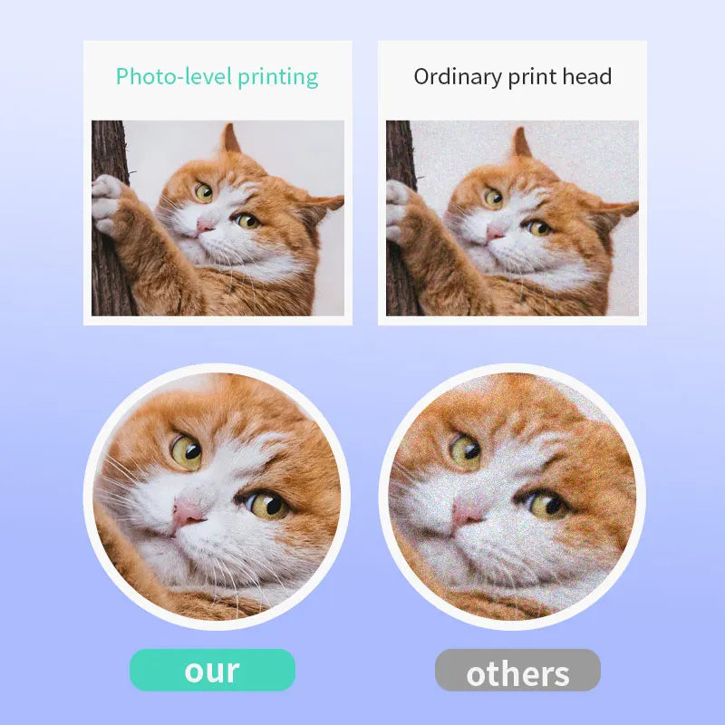 Mini Printer Thermal Photo Label Memo Study Notes Self-adhesive Label Wrong Question With USB Cable Bluetooth Multiple Fonts BT