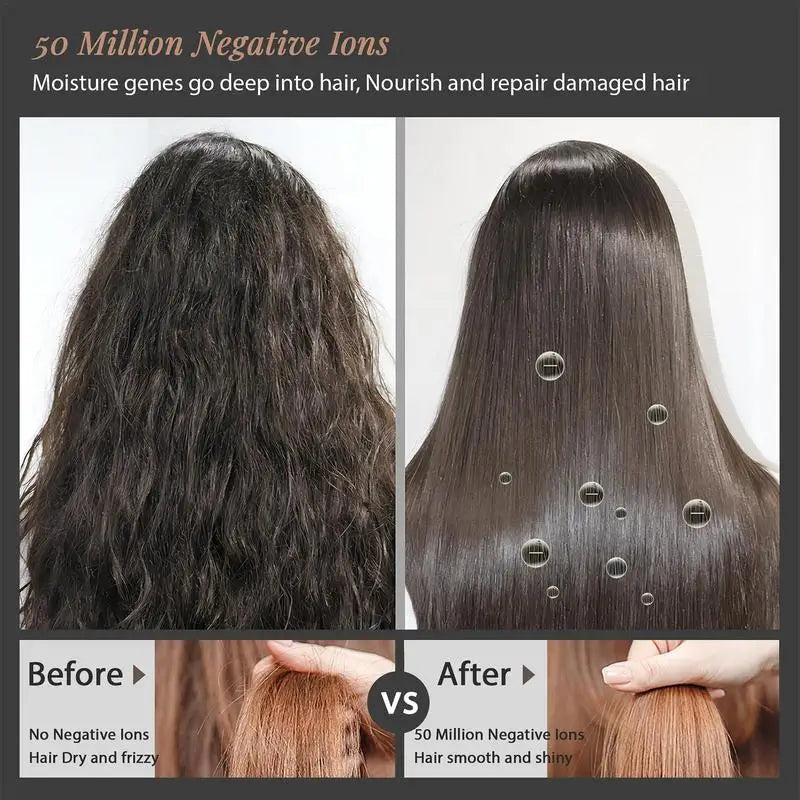 Straight Hair Comb Wireless Hair Straightener Brush with 5 Temp Setting Anti-Scald Hot Brush Heated Styling Comb Fast Heating