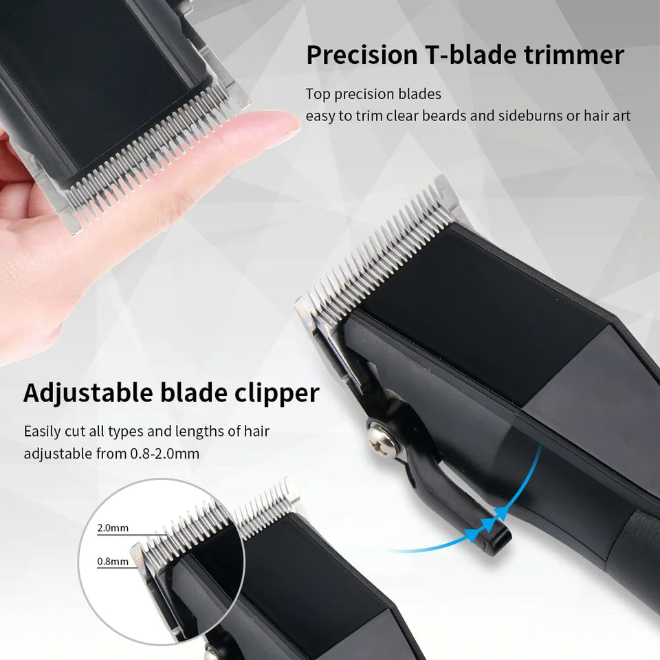 Professional Combo Kits Hair Clipper Electric Hair Trimmer For Men Rechargeable Cordless Haircut Machine Lithium Ion