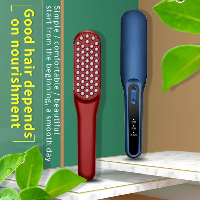 LED Light Red Phototherapy Massage Vibration Comb Electric Hair Growth Comb Infrared Laser Hair Care Style Anti-Hair Loss Hair