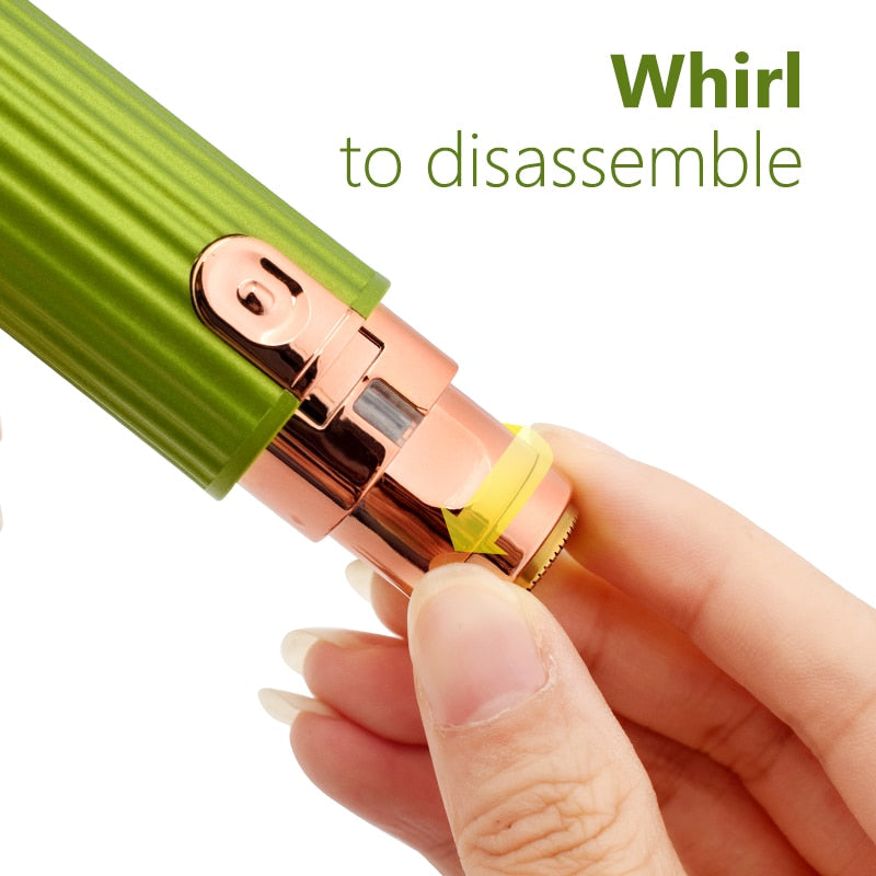 2 IN 1 Rechargeable Electric Eyebrow Trimmer Epilator Female Body Facial Lipstick Shape Hair Removal Mini Painless Razor Shaver