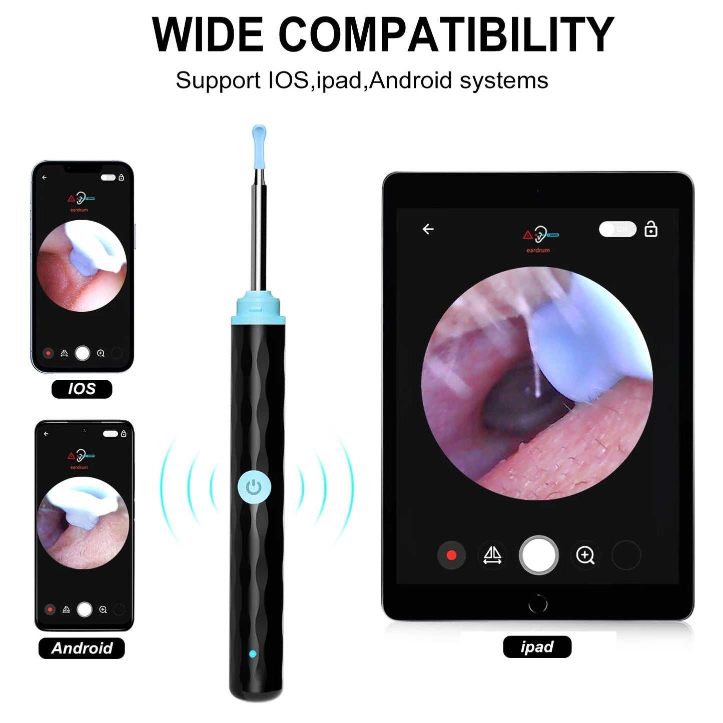 Wireless Smart Visual Ear Cleaner Otoscope WiFi Luminous Earpick Ear Wax Removal Tool With Camera Ear Endoscope Ear Wax Remover