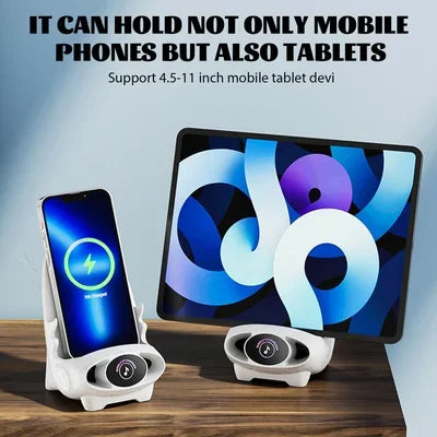 Mini Chair Wireless Fast Charger Phone Stand Holder Upgraded Wireless Charging Station Phone with Speaker Function