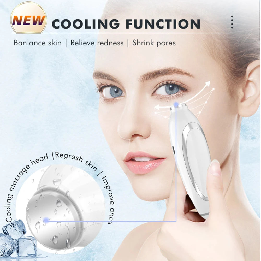 Ice Compress Neck Facial Massager LED Photon Skin Care EMS Face Lifting Firming Wrinkle Removing Whitening Eye Beauty Device